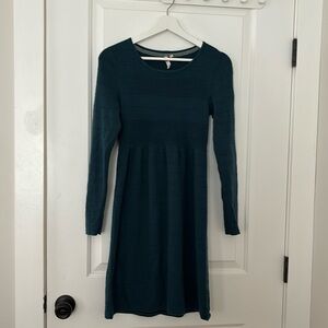 Knitted teal sweater dress